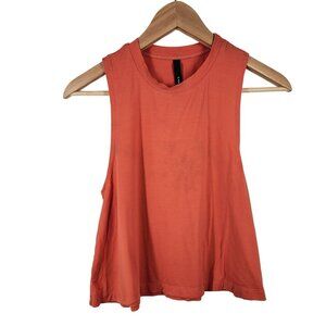 Carbon38 Crop Top Tee Tshirt‎ Women's Size XS Orange READ Color Transfer